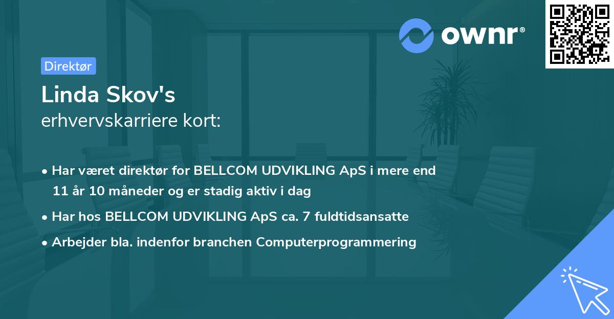 Linda Skov's erhvervskarriere kort