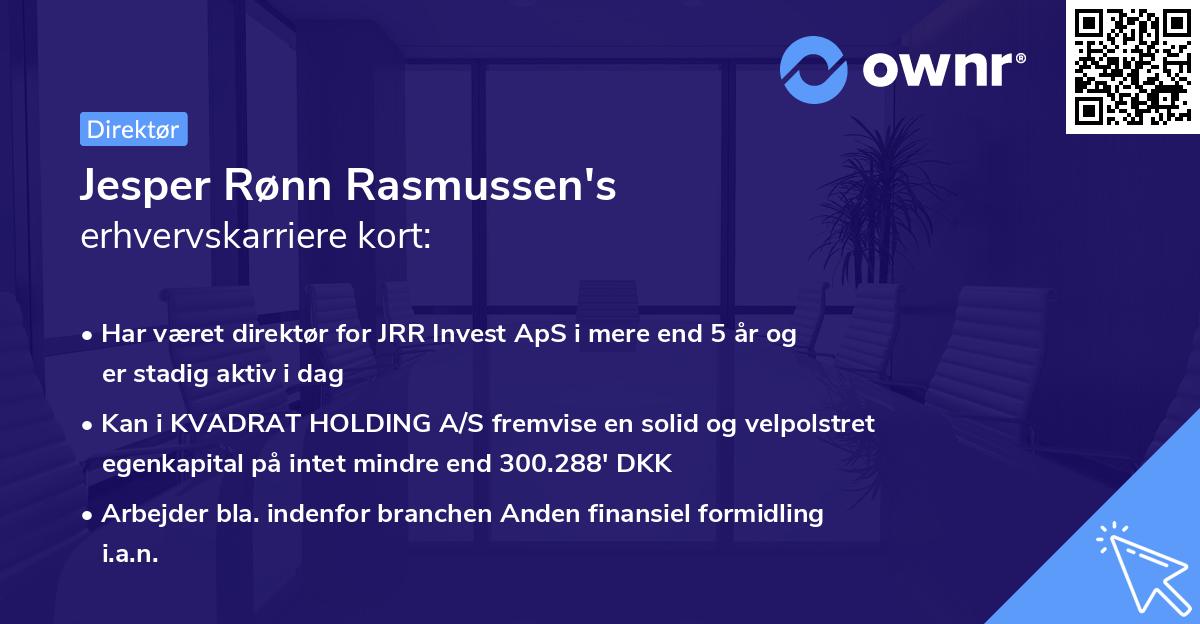 Jesper Rønn Rasmussen's erhvervskarriere kort