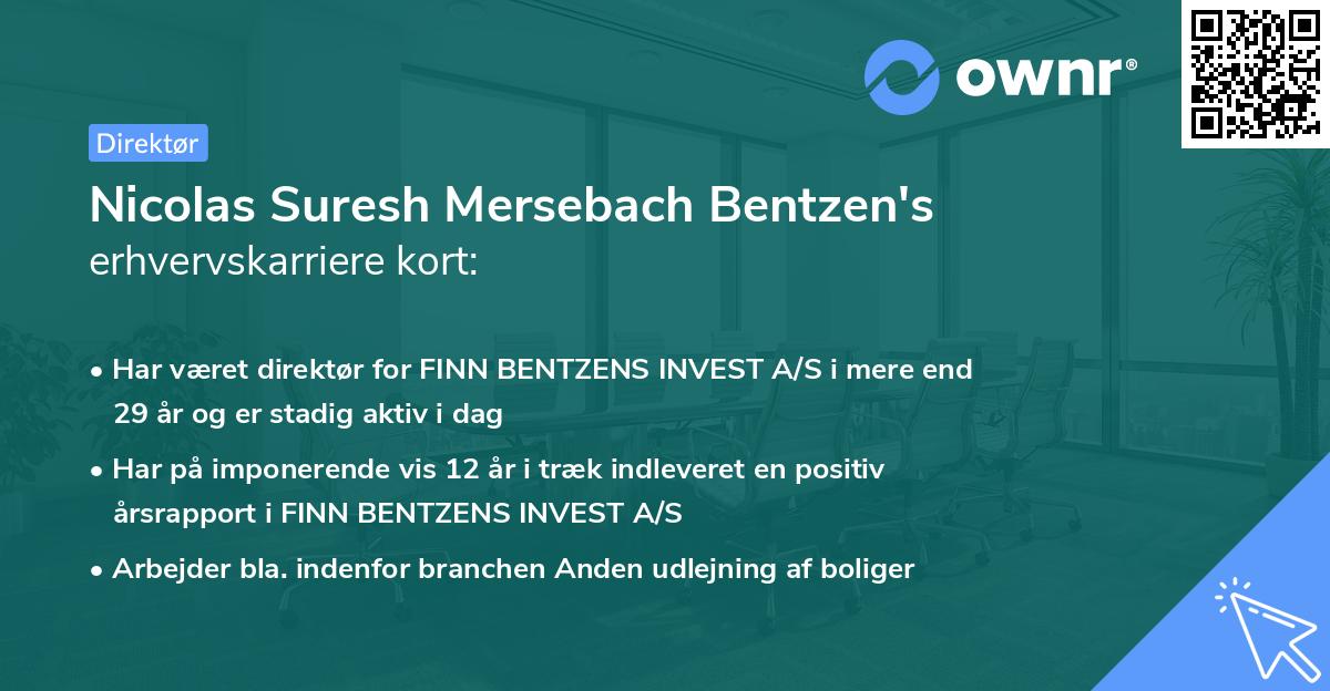 Nicolas Suresh Mersebach Bentzen's erhvervskarriere kort
