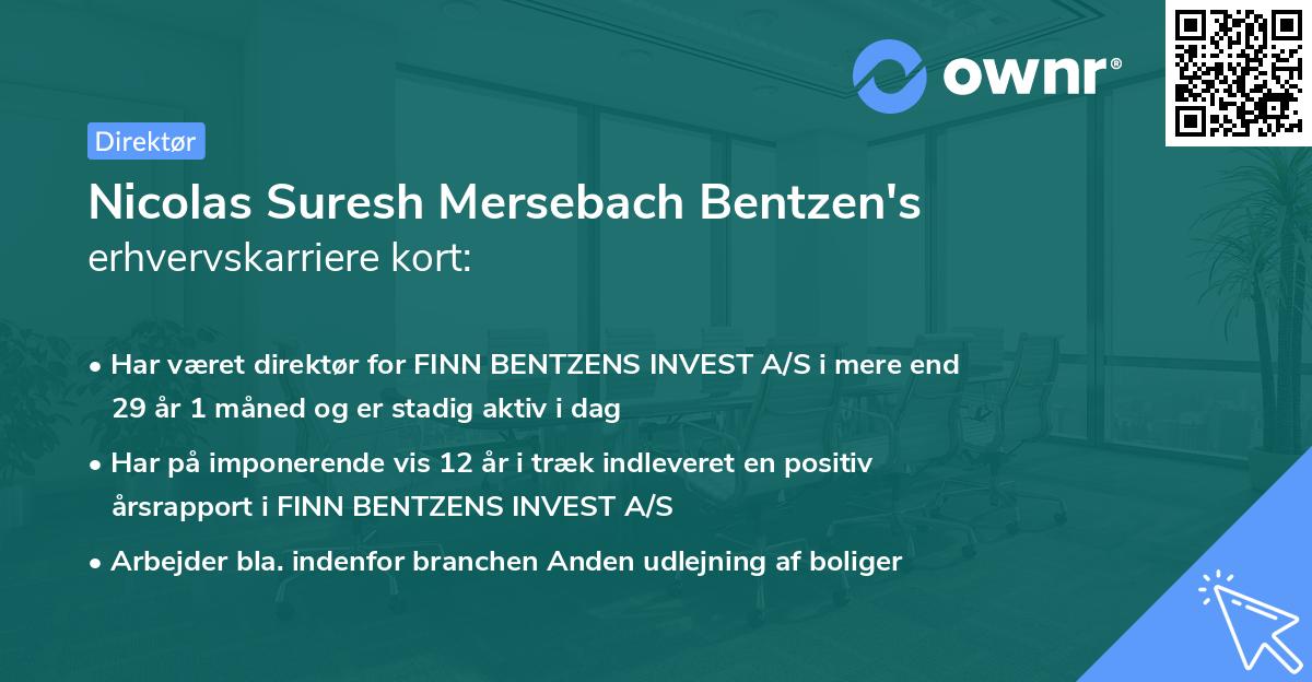 Nicolas Suresh Mersebach Bentzen's erhvervskarriere kort