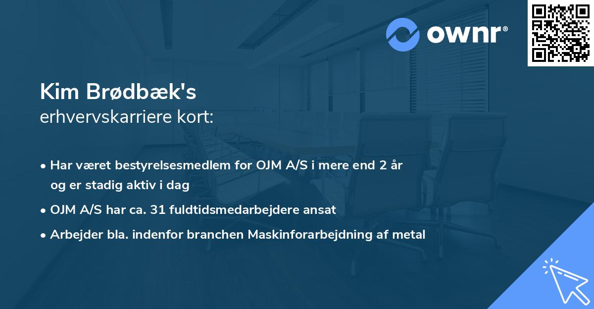 Kim Brødbæk's erhvervskarriere kort