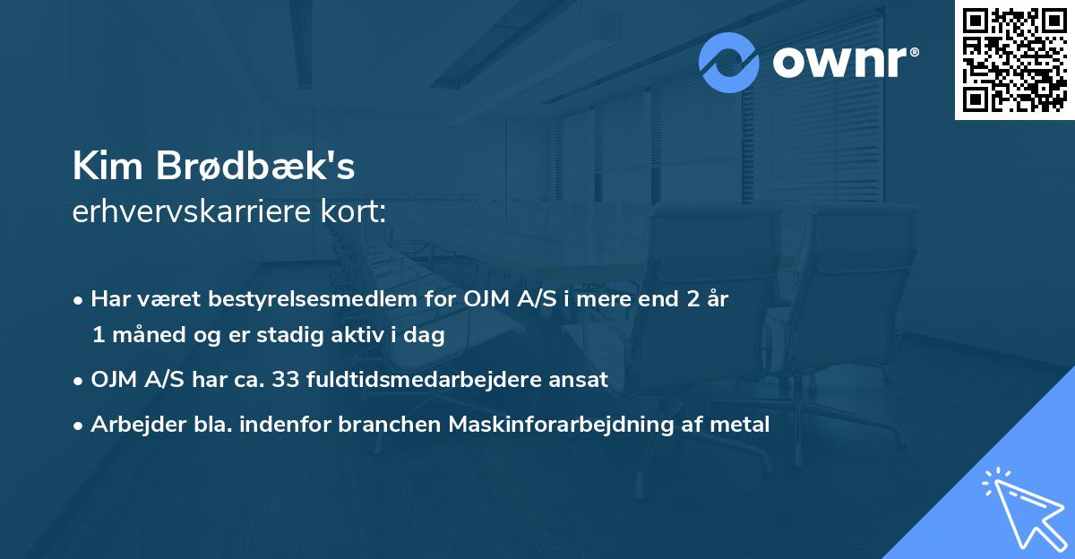 Kim Brødbæk's erhvervskarriere kort