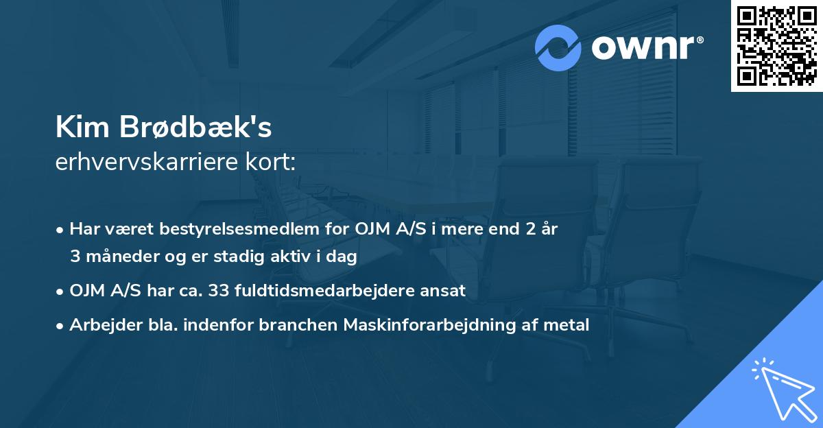 Kim Brødbæk's erhvervskarriere kort