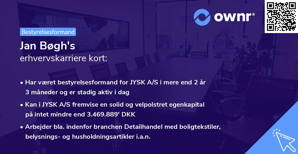 Jan Bøgh's erhvervskarriere kort