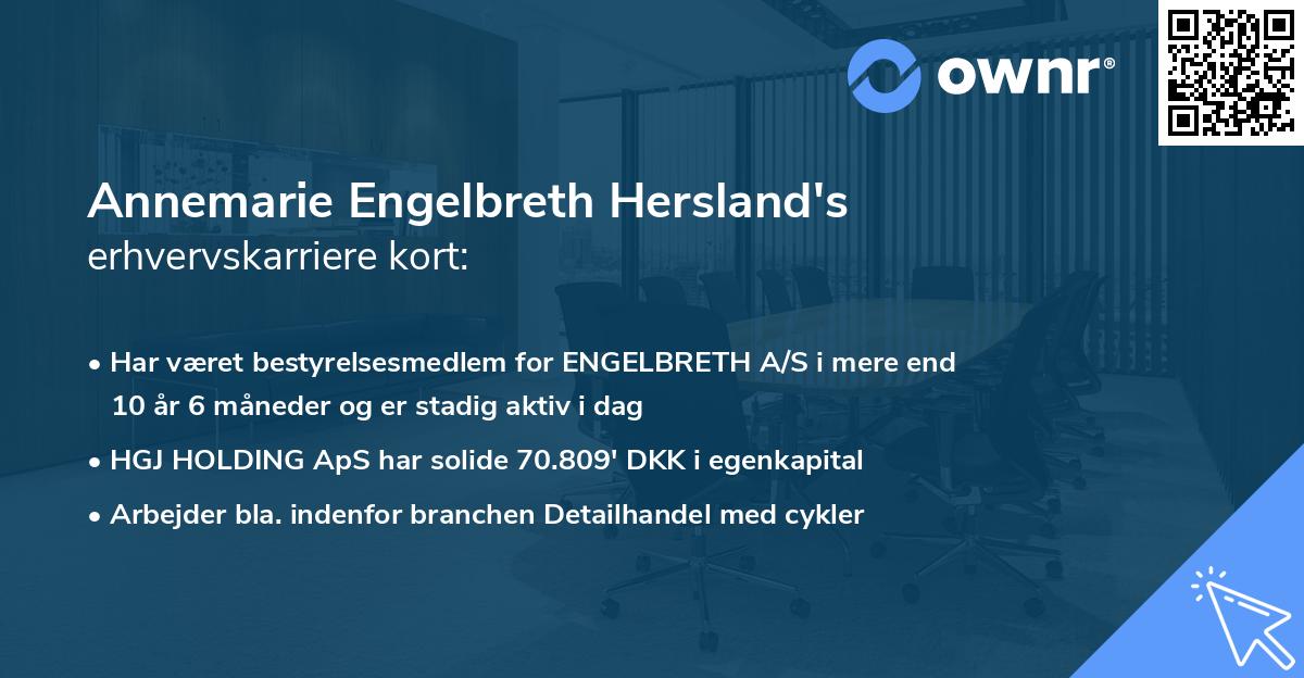 Annemarie Engelbreth Hersland's erhvervskarriere kort