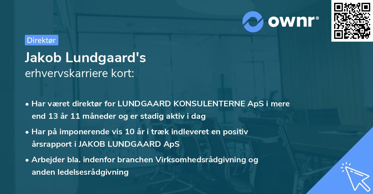 Jakob Lundgaard's erhvervskarriere kort