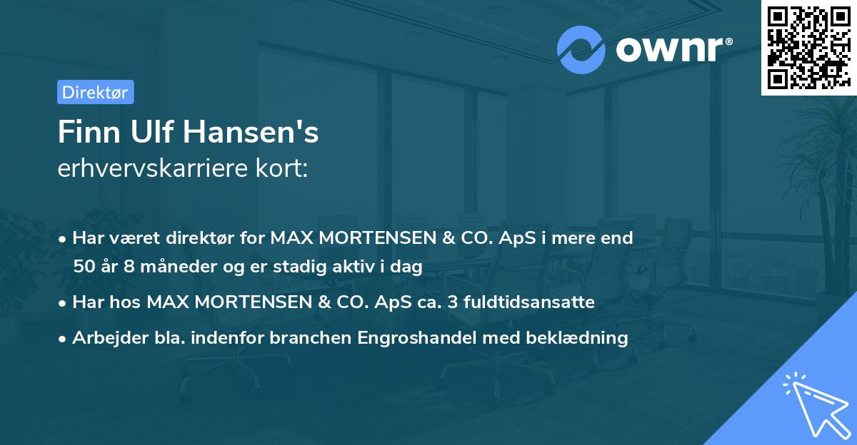 Finn Ulf Hansen's erhvervskarriere kort