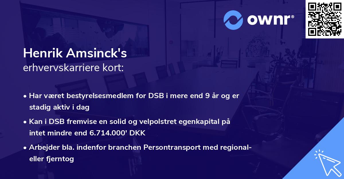 Henrik Amsinck's erhvervskarriere kort