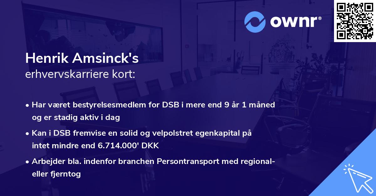 Henrik Amsinck's erhvervskarriere kort