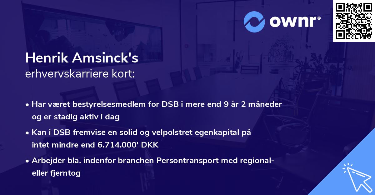 Henrik Amsinck's erhvervskarriere kort