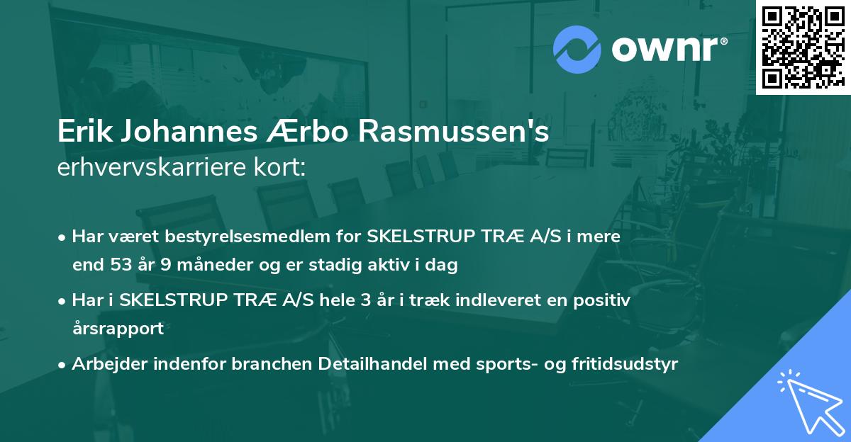 Erik Johannes Ærbo Rasmussen's erhvervskarriere kort