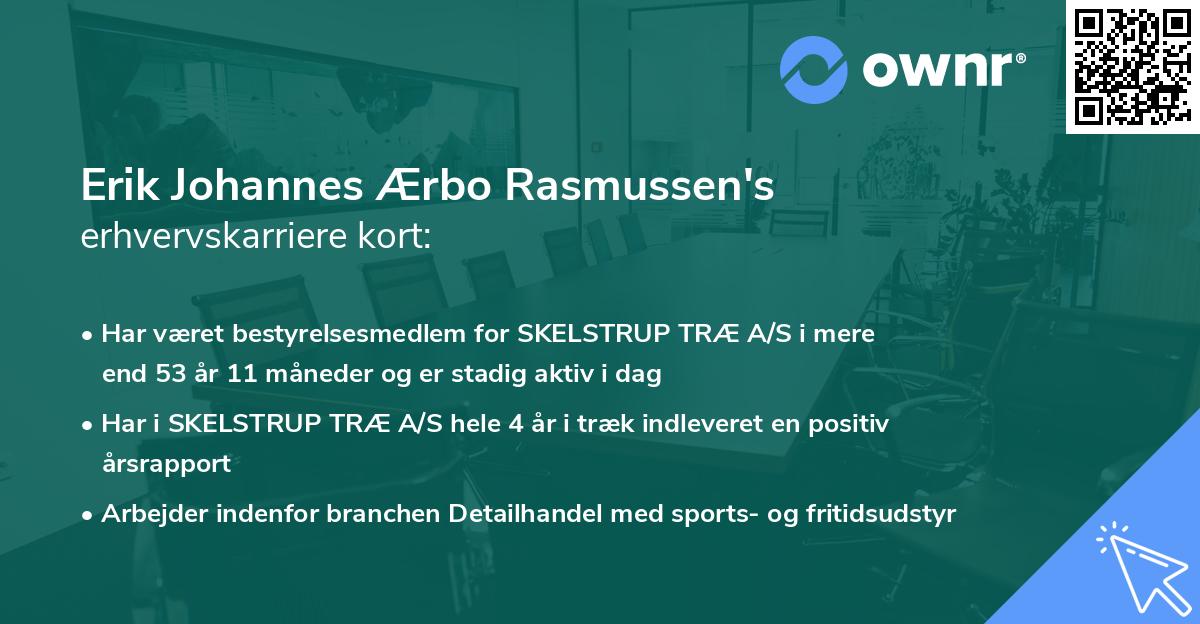 Erik Johannes Ærbo Rasmussen's erhvervskarriere kort