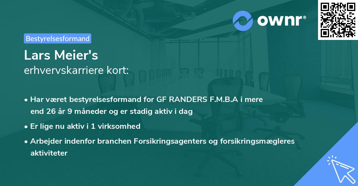 Lars Meier's erhvervskarriere kort