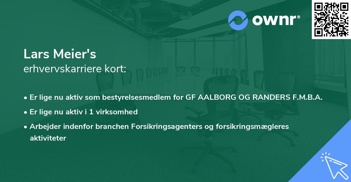 Lars Meier's erhvervskarriere kort