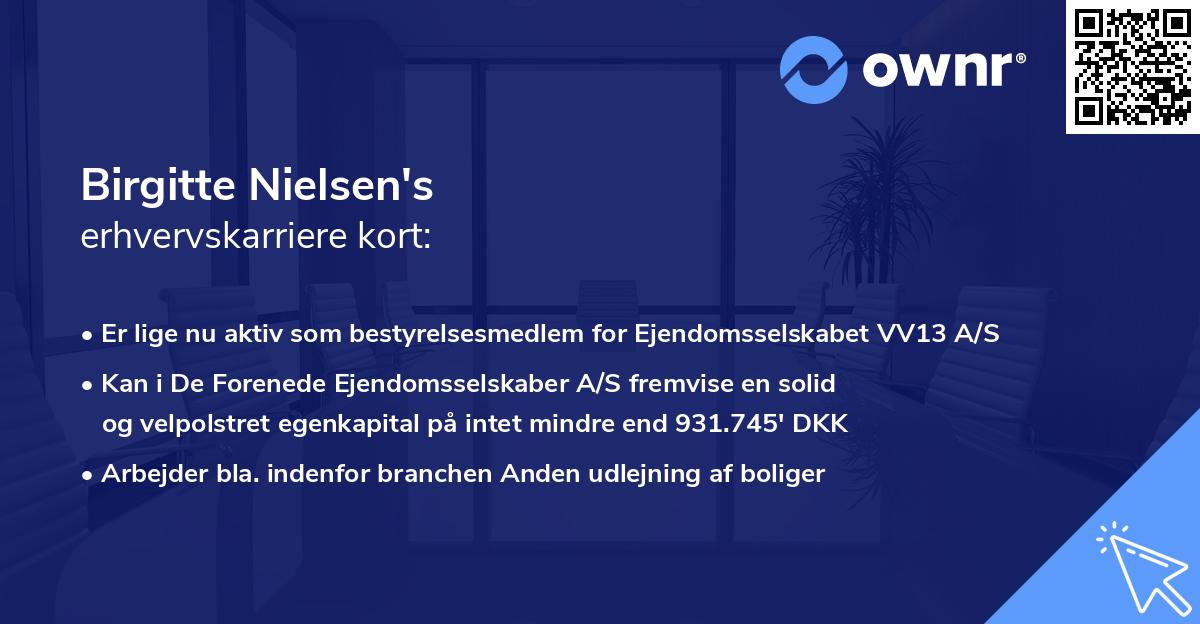 Birgitte Nielsen's erhvervskarriere kort