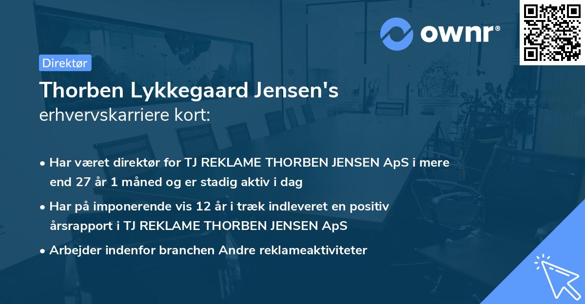 Thorben Lykkegaard Jensen's erhvervskarriere kort
