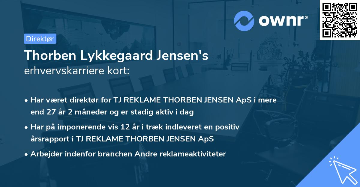 Thorben Lykkegaard Jensen's erhvervskarriere kort