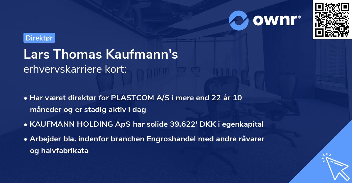 Lars Thomas Kaufmann's erhvervskarriere kort