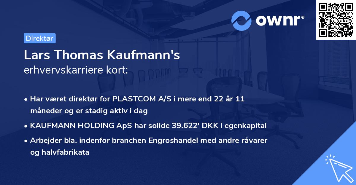 Lars Thomas Kaufmann's erhvervskarriere kort