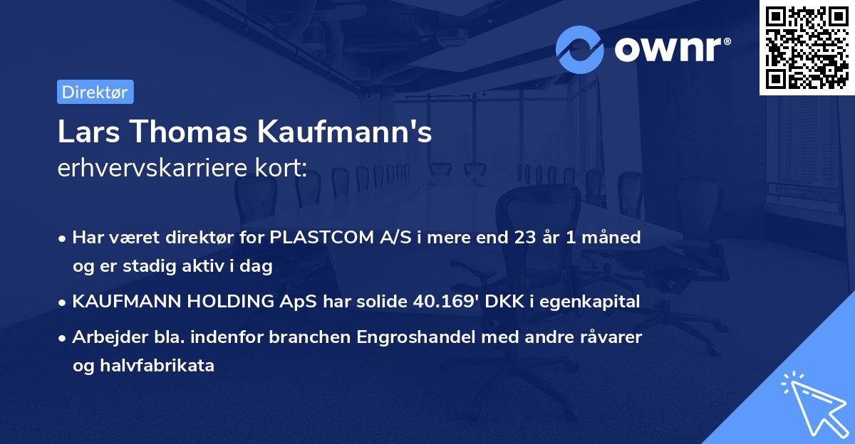 Lars Thomas Kaufmann's erhvervskarriere kort