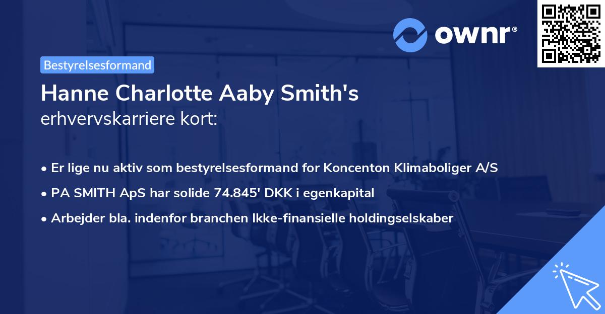 Hanne Charlotte Aaby Smith's erhvervskarriere kort