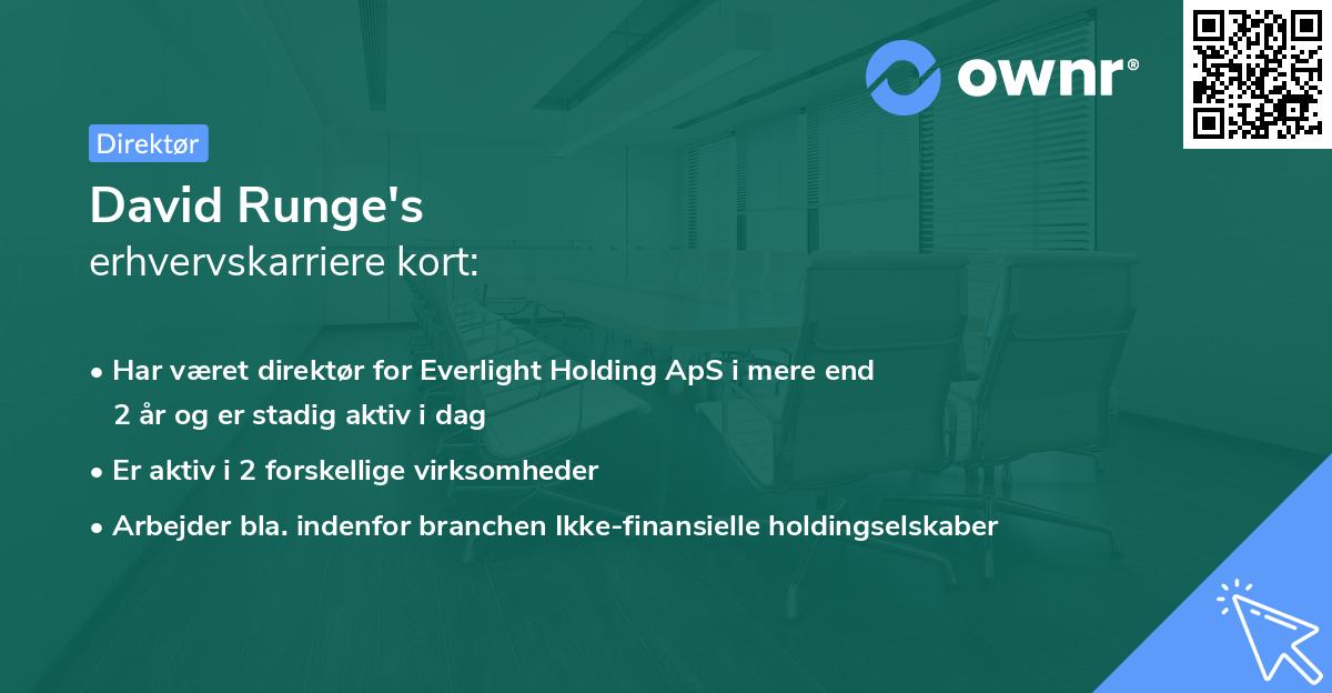 David Runge's erhvervskarriere kort
