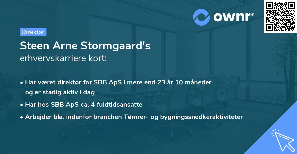 Steen Arne Stormgaard's erhvervskarriere kort