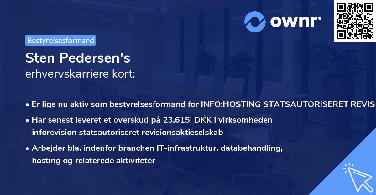 Sten Pedersen's erhvervskarriere kort