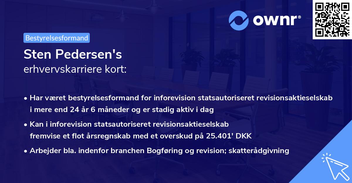 Sten Pedersen's erhvervskarriere kort