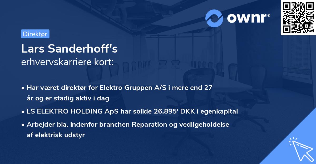 Lars Sanderhoff's erhvervskarriere kort