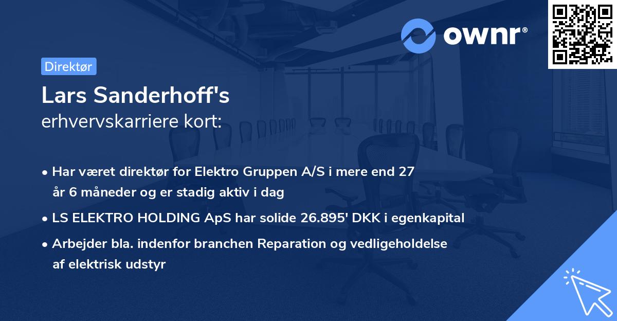 Lars Sanderhoff's erhvervskarriere kort