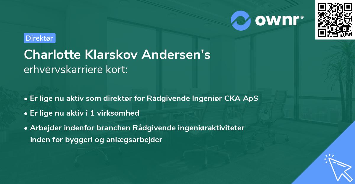 Charlotte Klarskov Andersen's erhvervskarriere kort