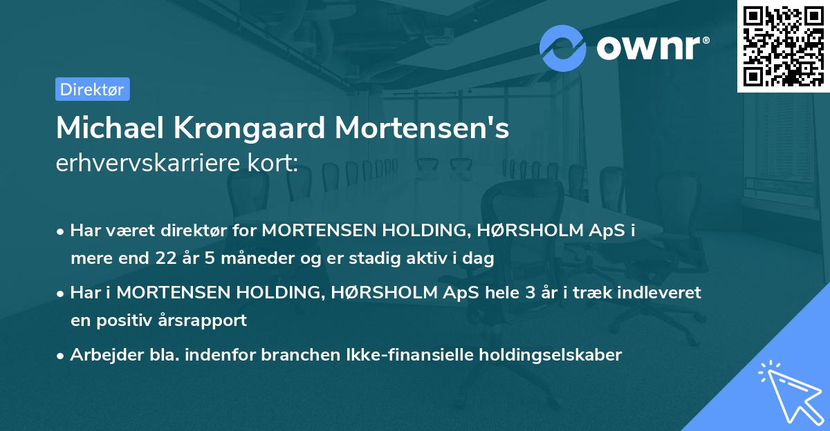 Michael Krongaard Mortensen's erhvervskarriere kort