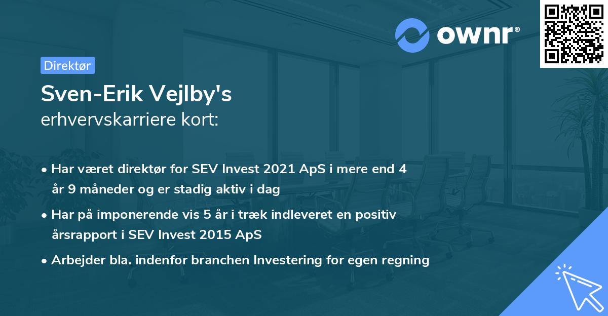 Sven-Erik Vejlby's erhvervskarriere kort