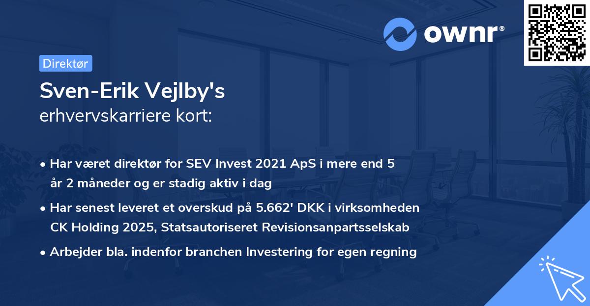 Sven-Erik Vejlby's erhvervskarriere kort