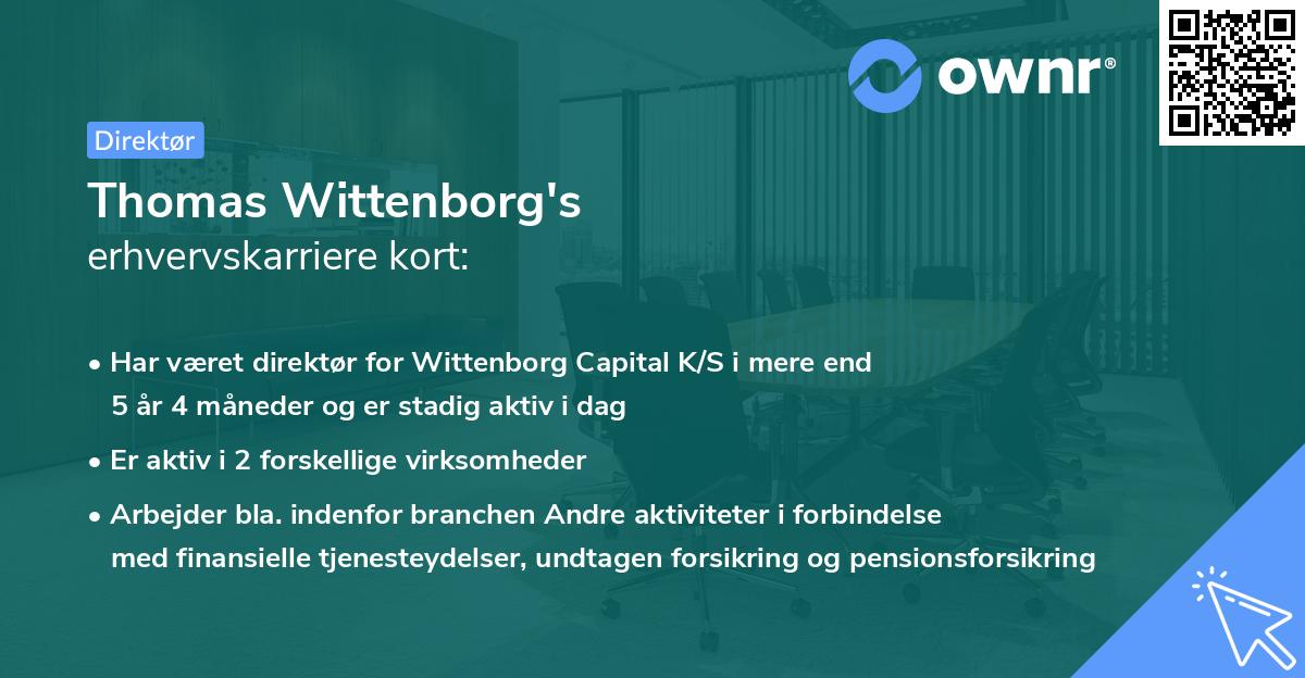 Thomas Wittenborg's erhvervskarriere kort