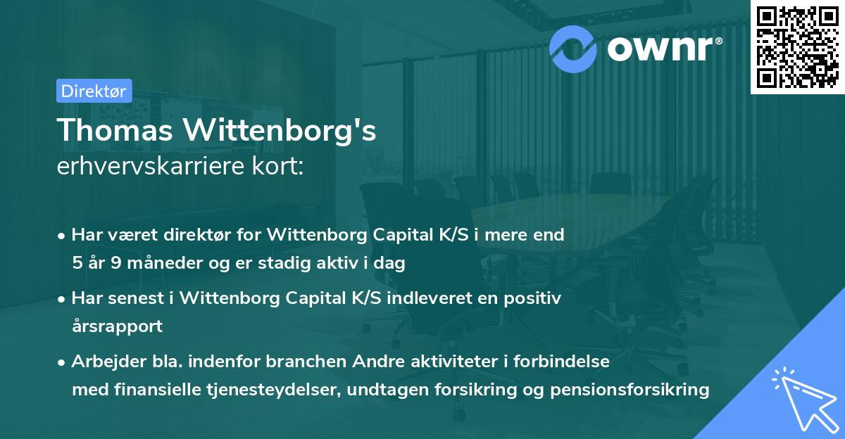 Thomas Wittenborg's erhvervskarriere kort