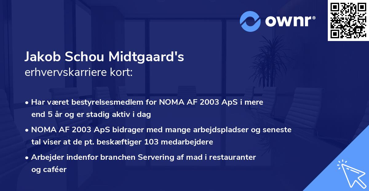 Jakob Schou Midtgaard's erhvervskarriere kort