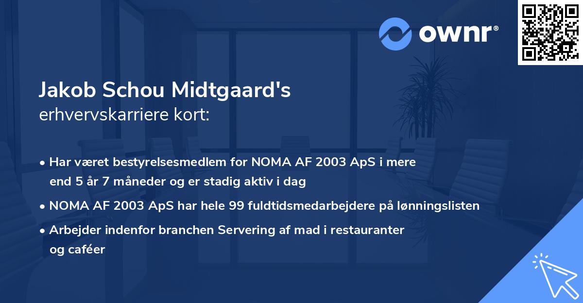 Jakob Schou Midtgaard's erhvervskarriere kort