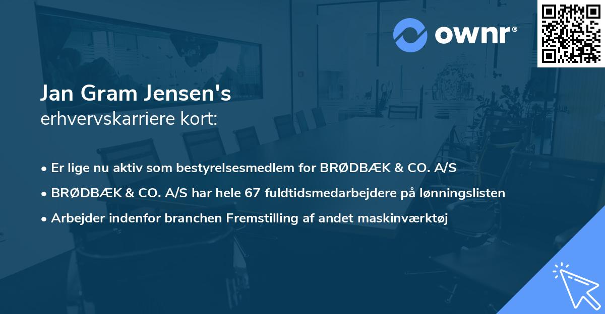 Jan Gram Jensen's erhvervskarriere kort