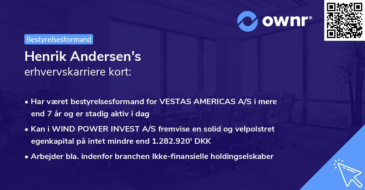 Henrik Andersen's erhvervskarriere kort