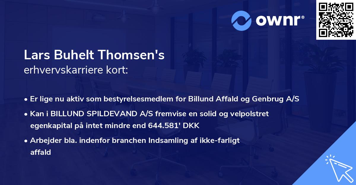 Lars Buhelt Thomsen's erhvervskarriere kort