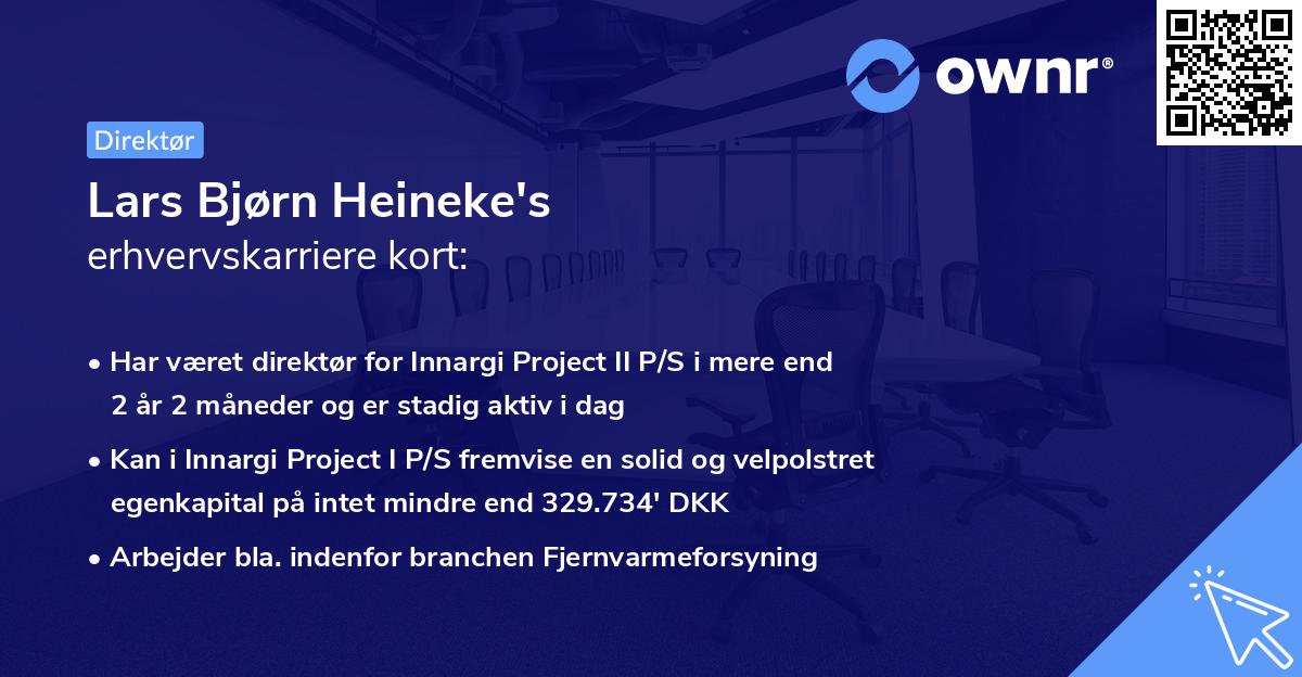 Lars Bjørn Heineke's erhvervskarriere kort