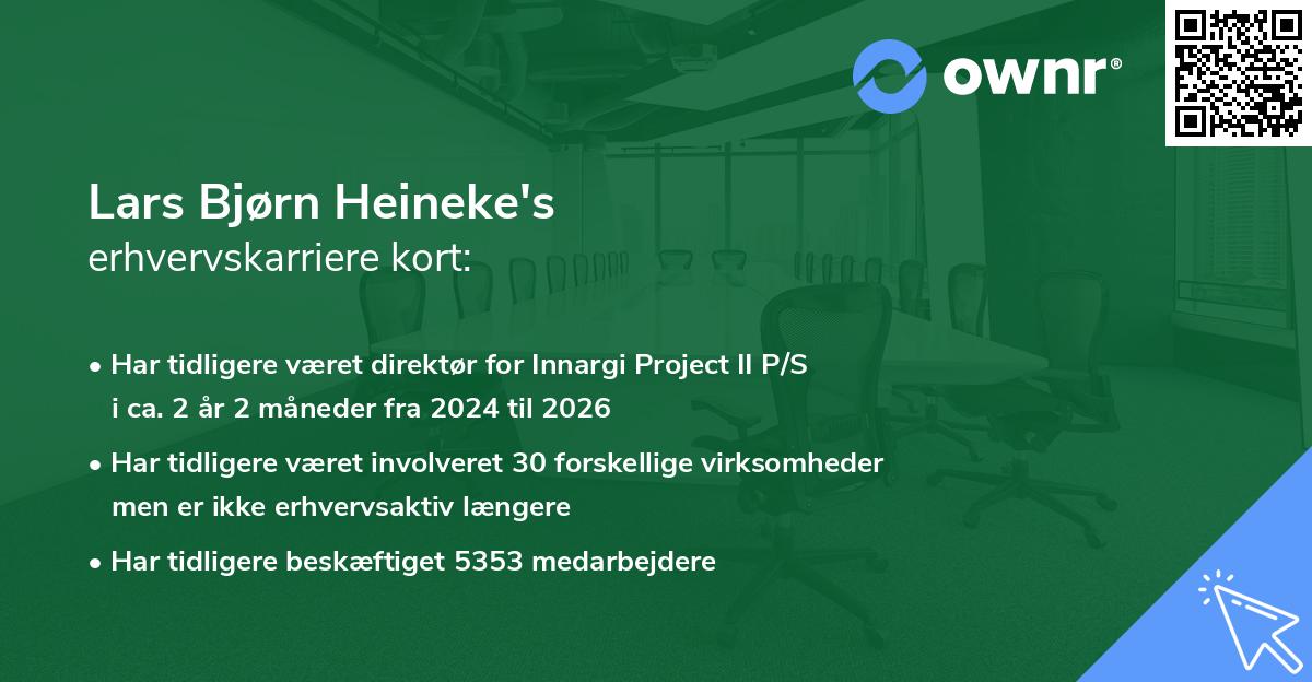 Lars Bjørn Heineke's erhvervskarriere kort