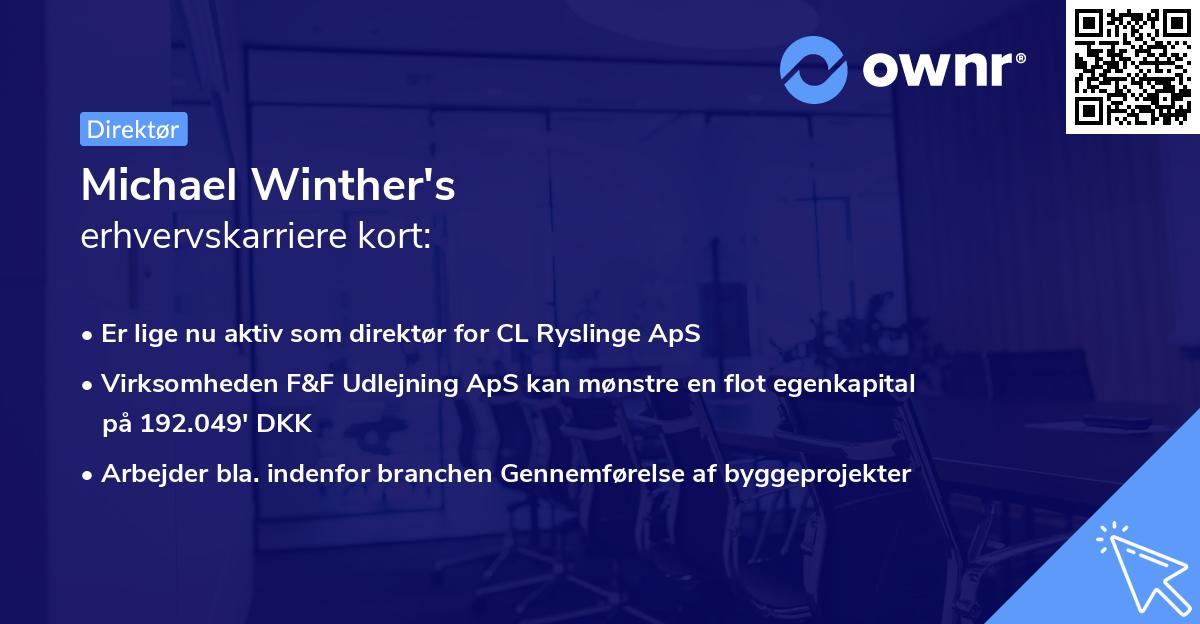 Michael Winther's erhvervskarriere kort