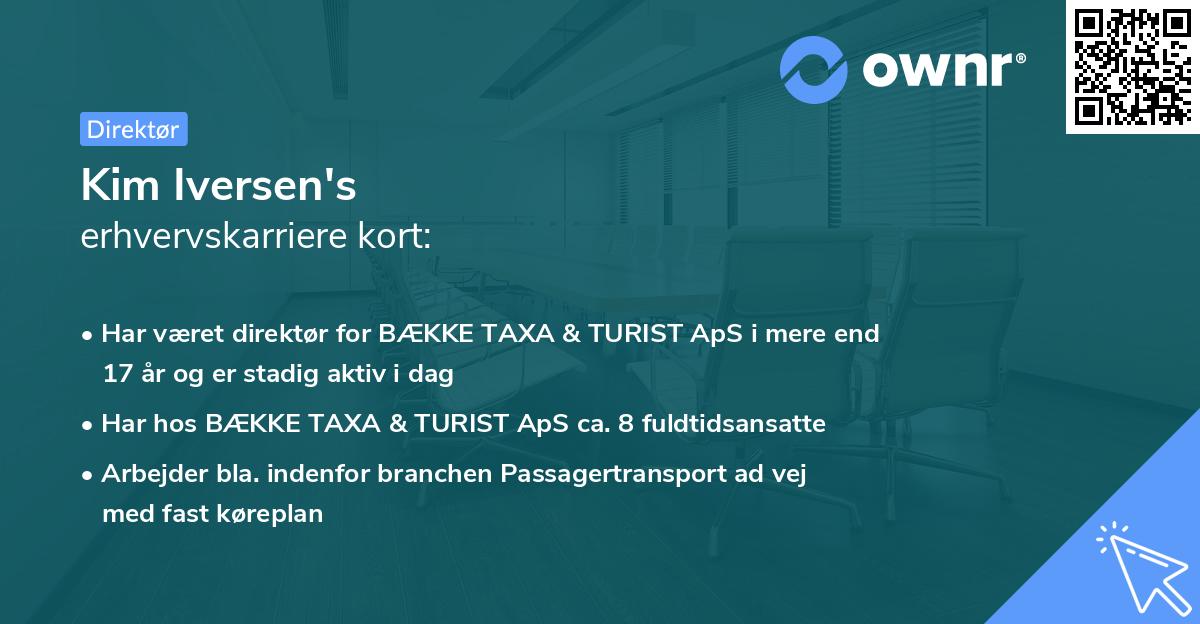 Kim Iversen's erhvervskarriere kort