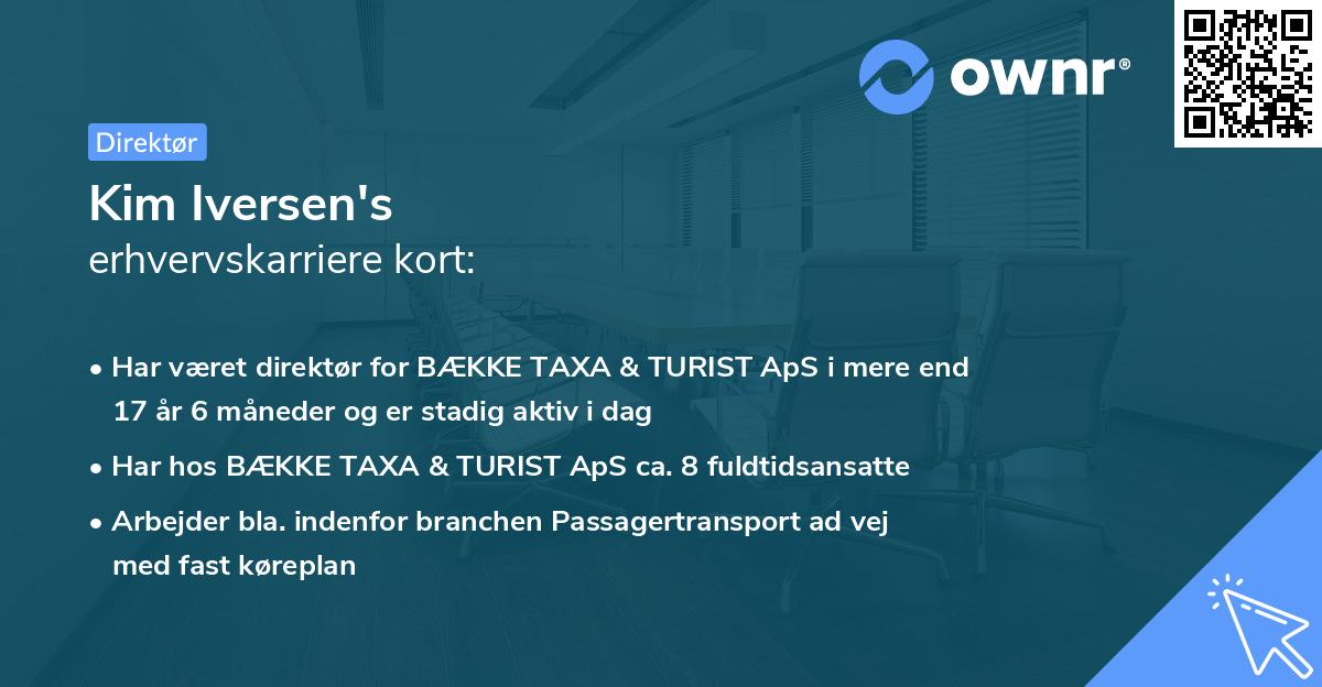 Kim Iversen's erhvervskarriere kort