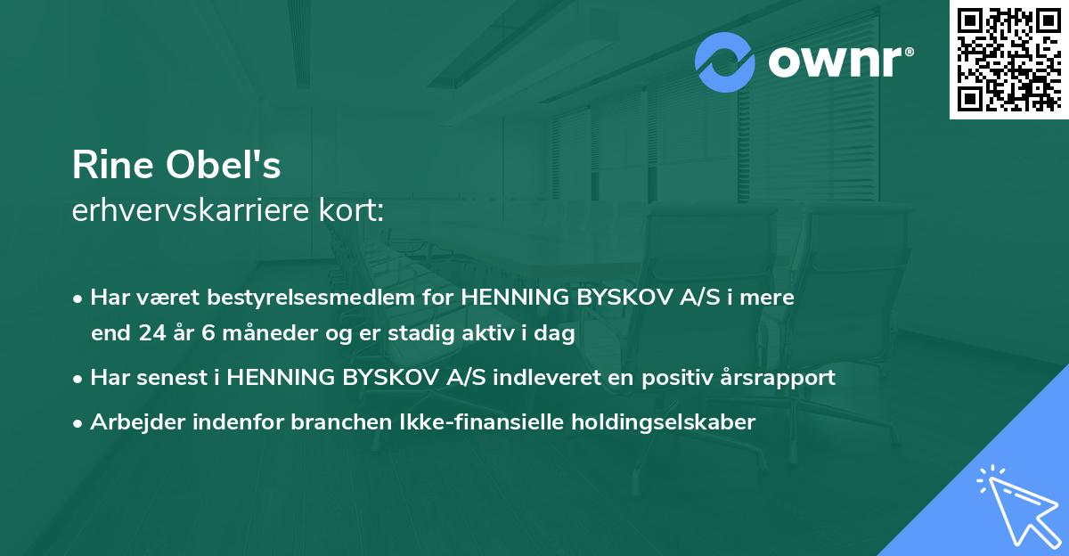 Rine Obel's erhvervskarriere kort