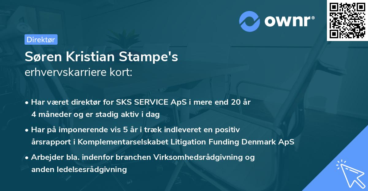 Søren Kristian Stampe's erhvervskarriere kort