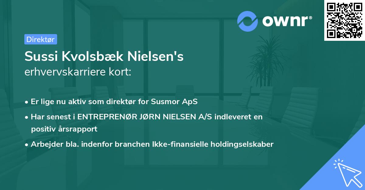 Sussi Kvolsbæk Nielsen's erhvervskarriere kort